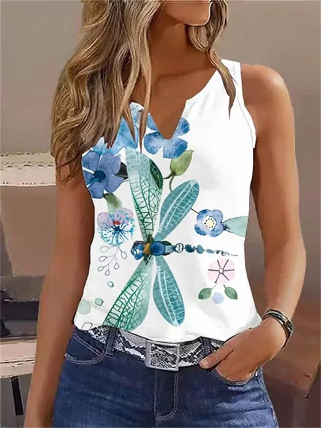 Sleeveless V-neck Vest 3D Digital Printing European And American