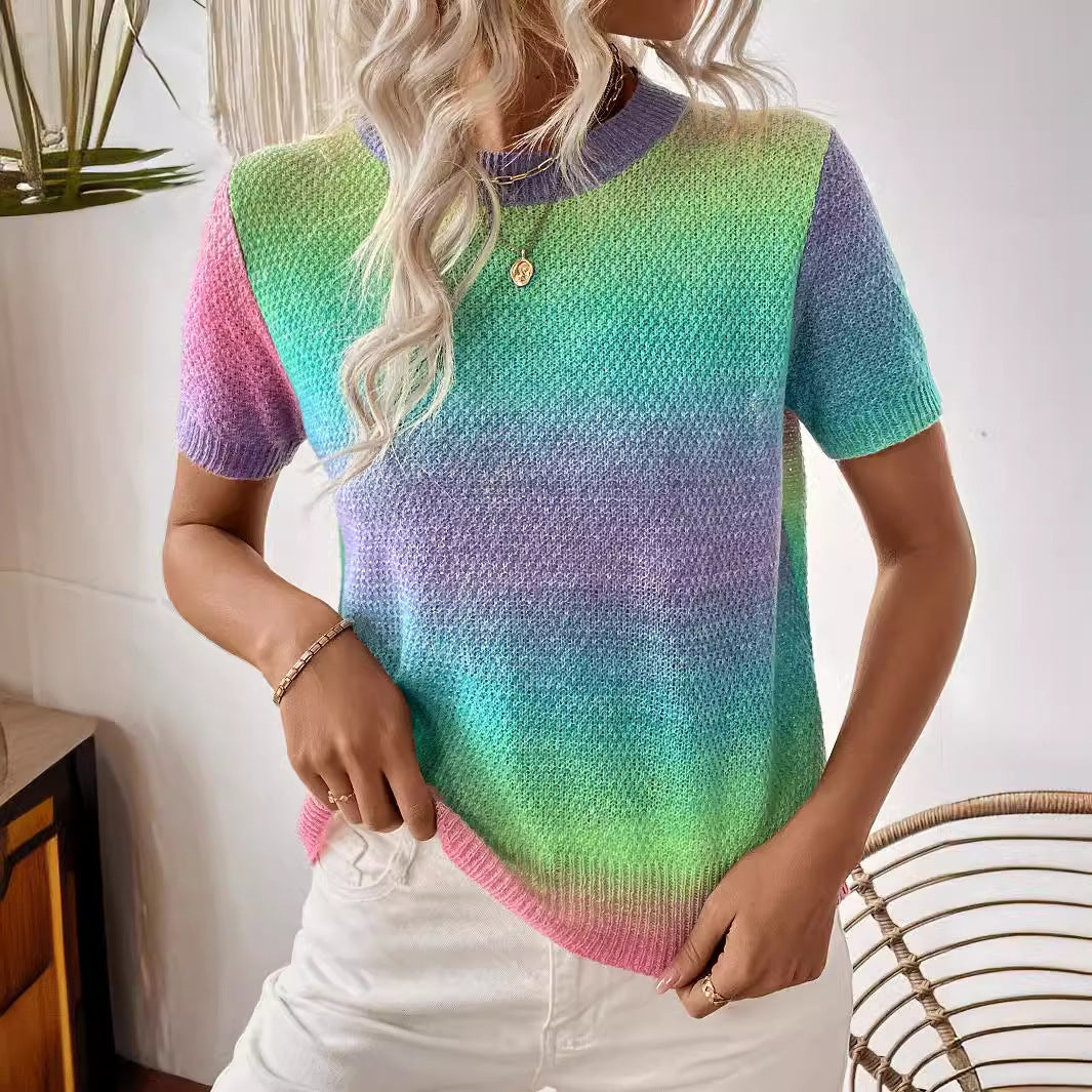 Women's Casual Holiday Gradient T-shirt