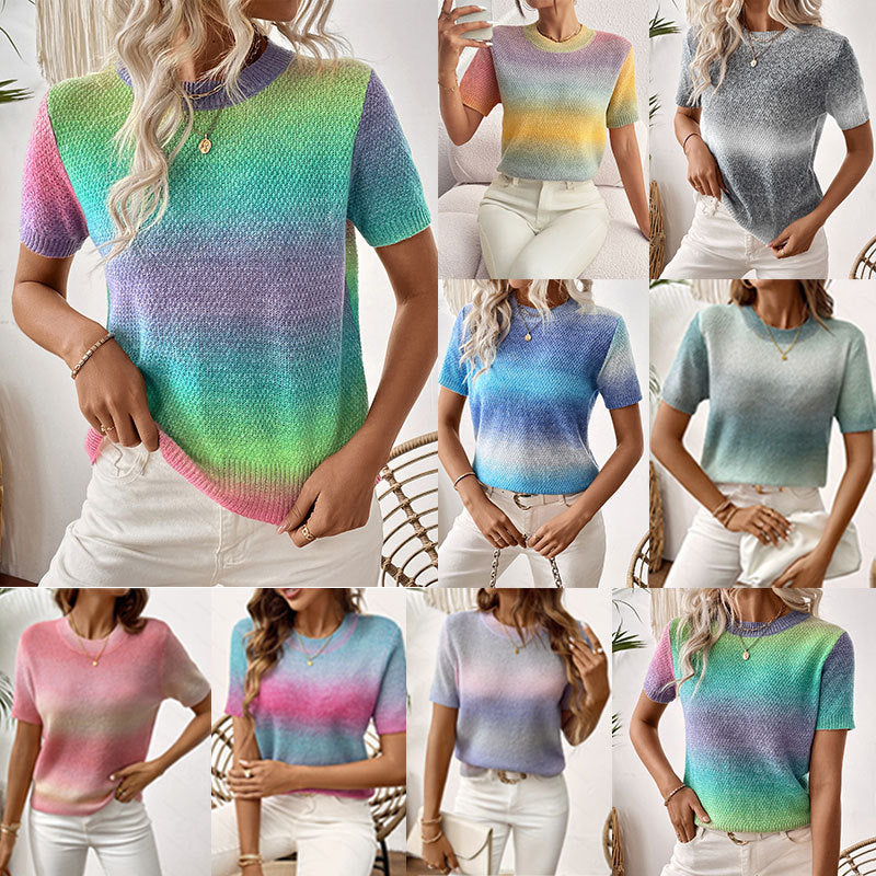 Women's Casual Holiday Gradient T-shirt