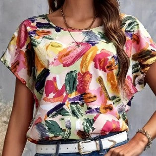 Women's Full Printed Short Sleeve