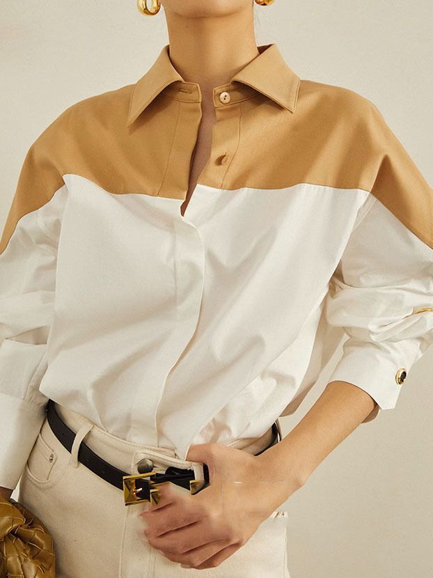 Women's French-style High-grade Color Matching Shirt