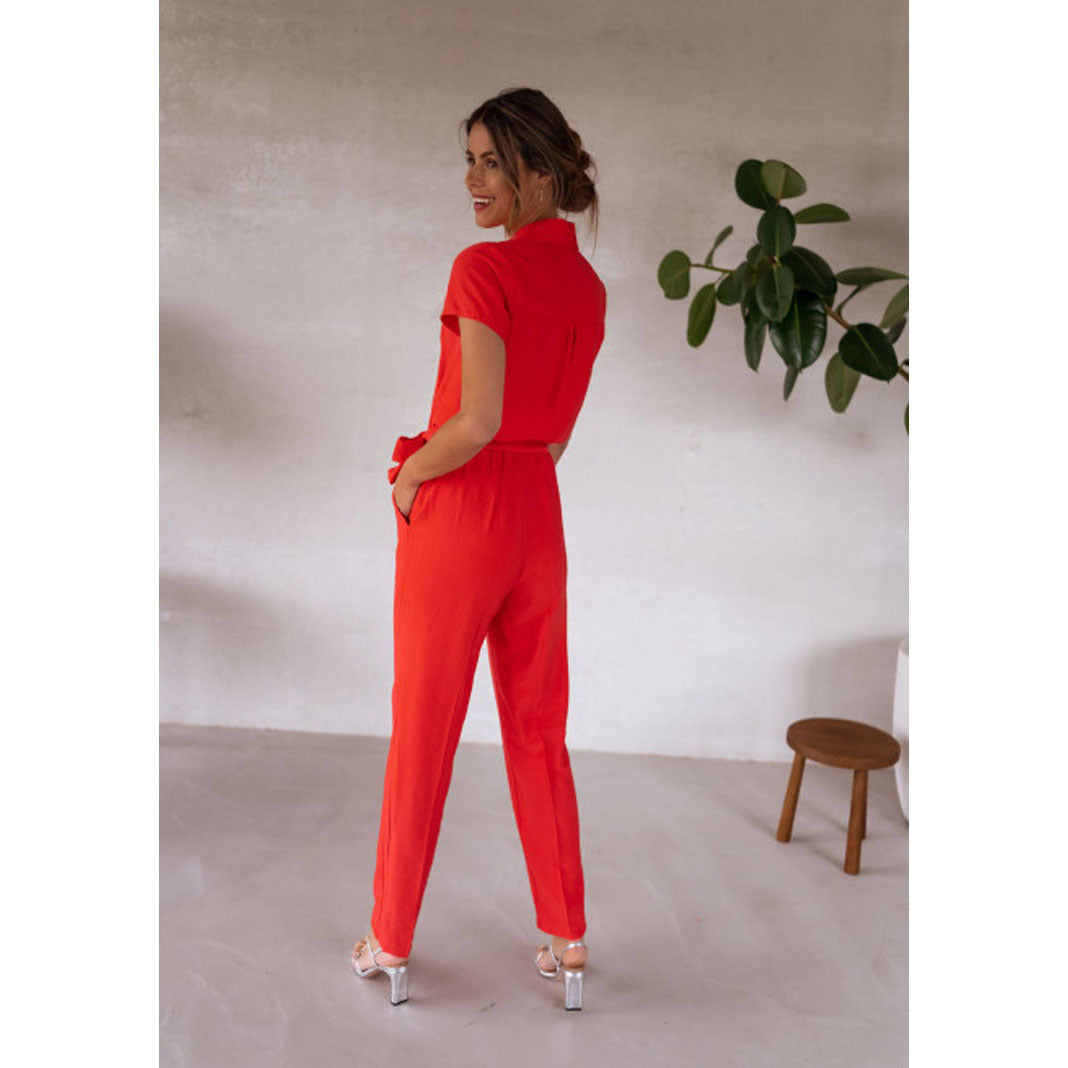 Female Loose Lace-up Casual Jumpsuit