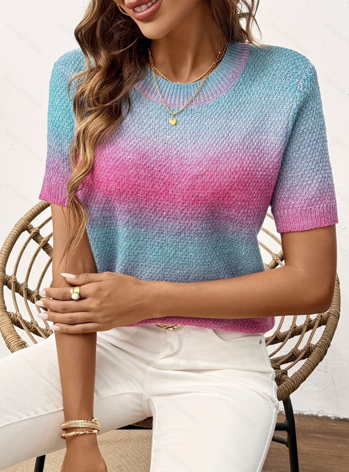 Women's Casual Holiday Gradient T-shirt