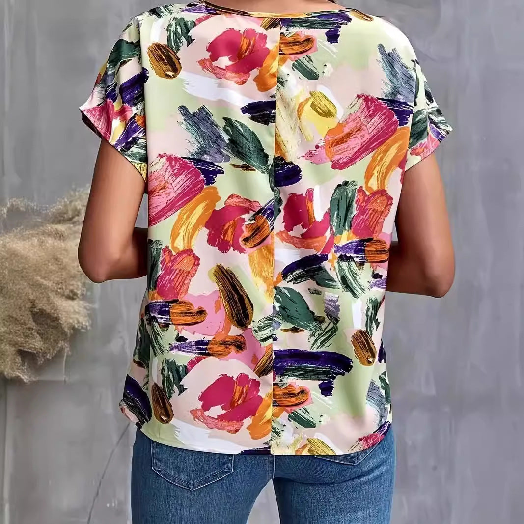 Women's Full Printed Short Sleeve